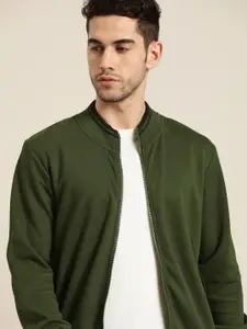 INVICTUS Men Olive Green Solid Sweatshirt
