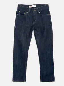 Levis Boys Navy Blue 511 Slim Fit Mid-Rise Clean Look Jeans