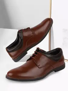 FAUSTO Men Brown Solid Formal Derbys