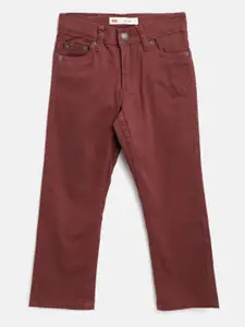Levis Boys Rust Red 511 Slim Fit Mid-Rise Clean Look Stretchable Jeans