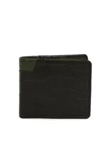 Hidesign Men Black Textured Two Fold Leather Wallet