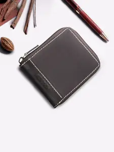 Hidesign Men Brown Solid Zip Around Wallet