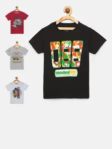 dongli Boys Pack of 4 Printed Round Neck T-shirt