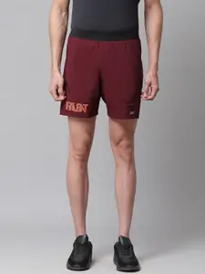 Reebok Men Maroon Solid Running Essentials 7-Inch Shorts
