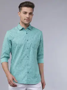 HIGHLANDER Men Blue Slim Fit Floral Print Casual Shirt