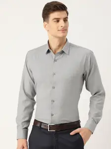 SOJANYA Men Grey Classic Regular Fit Solid Formal Shirt