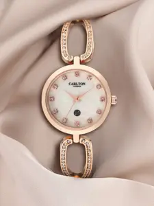 Carlton London Women Rose Gold Analogue Watch CL017RMOR
