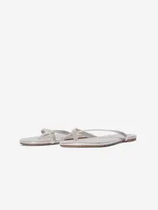 DOROTHY PERKINS Women Silver-Toned Solid One Toe Flats