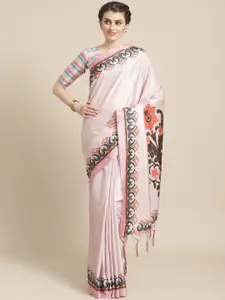 Saree mall Pink Solid Saree
