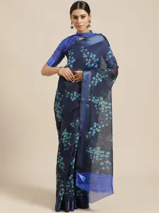 Saree mall Blue Floral Printed Saree