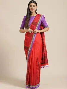 Saree mall Red & Black Printed Saree