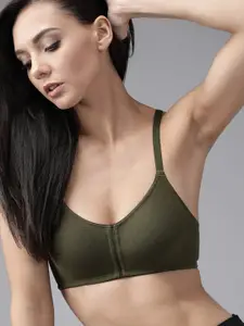 Roadster Olive Green Solid Non-Wired Non Padded Everyday Bra RDST-PAAM-BRA-007-R14