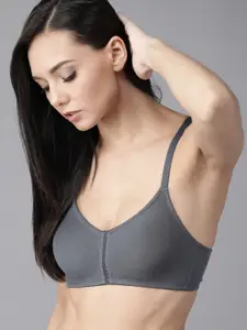 Roadster Charcoal Grey Solid Non-Wired Non Padded Everyday Bra RDST-PAAM-BRA-005-R31