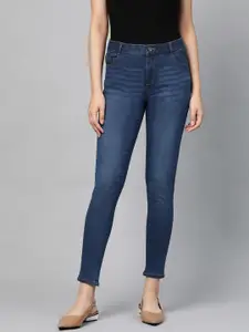DOROTHY PERKINS Women Navy Blue Statement Skinny Fit Mid-Rise Clean Look Stretchable Jeans