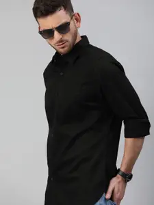 WROGN Men Black Slim Fit Casual Shirt