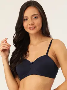 Lady Lyka Navy Blue Solid Non-Wired Lightly Padded T-shirt Bra SWEET18