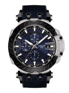 TISSOT Men Navy Blue T-Race Automatic Swiss Chronograph Watch T1154272704100