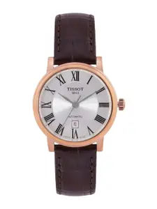 TISSOT Women Silver-Toned Carson Premium Automatic Lady Analogue Watch T1222073603300