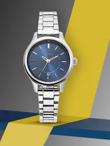 Titan Women Navy Blue & Silver Analogue Watch 2638SM01