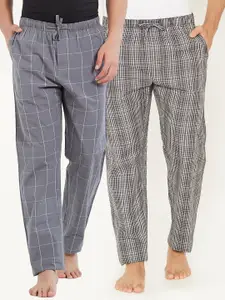XYXX Men Super Combed Cotton Pack of 2 Checkmate Lounge Pants XYPYJM2PCKN49XXL