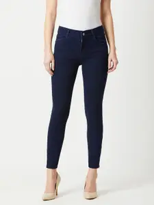 Miss Chase Women Navy Blue Skinny Fit Mid-Rise Clean Look Jeans