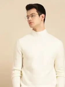 Mr Bowerbird Men Off-White Solid Pullover