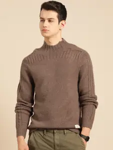 Mr Bowerbird Men Brown Solid Pullover Sweater