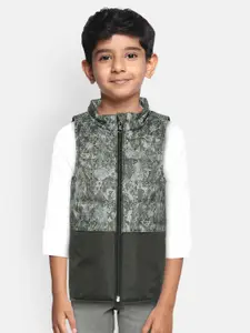 Allen Solly Junior Boys Grey Printed Padded Jacket