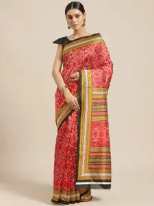 Saree mall Red & White Ethnic Print Saree