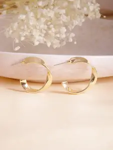 TOKYO TALKIES X rubans FASHION ACCESSORIES Gold-Plated Contemporary Half Hoop Earrings