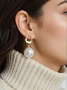 TOKYO TALKIES X rubans FASHION ACCESSORIES Gold-Plated & Off-White Contemporary Earrings