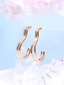 TOKYO TALKIES X rubans FASHION ACCESSORIES Gold-Plated Contemporary Half Hoop Earrings