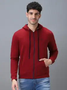 Urbano Fashion Men Cotton Zippered Hooded Sweatshirt