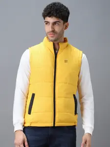 Urbano Fashion Men Yellow Solid Puffer Jacket