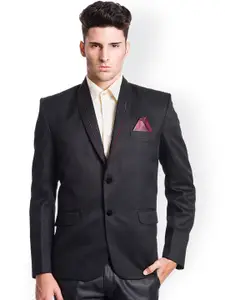 Wintage Black Single-Breasted Tailored Fit Formal Blazer