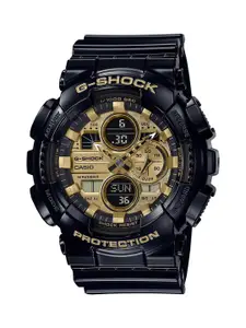 CASIO Men G-Shock GA-140GB-1A1DR Black-Gold Ana-Digi Dial Black Resin Strap Watch G1021