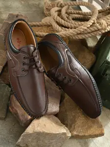 Mactree Men Brown Solid Formal Derbys