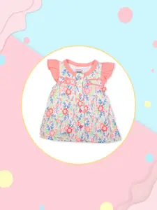 MeeMee Infant Girls Multicoloured Floral Print A-Line Dress