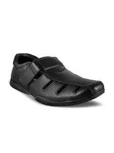 Mochi Men Black Leather Sandals