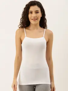 Enamor Women White Solid Camisole