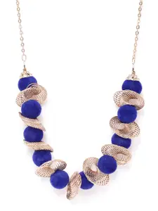 Carlton London Women Blue Gold-Plated Beaded Handcrafted Necklace