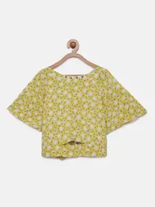 Tiny Girl Mustard Yellow Printed Top