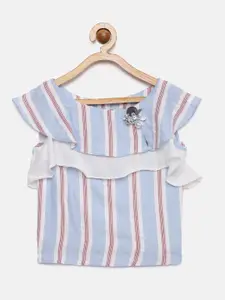 Tiny Girl Girls Blue & White Striped Top