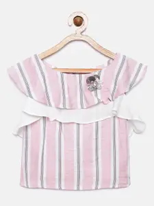 Tiny Girl Pink & White Striped Top