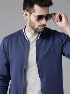 Roadster Men Navy Blue Solid Sweatshirt