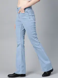 Roadster Women Blue Flare Fit High-Rise Clean Look Stretchable Jeans