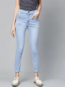 SASSAFRAS Women Blue Slim Fit Mid-Rise Clean Look Jeans