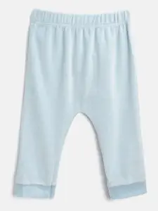 Moms Love Girls Blue Solid Lounge Pants with Applique Detail on Back