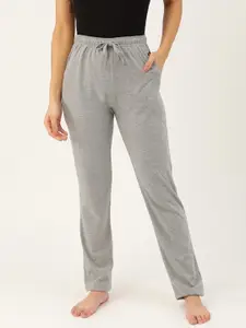 MBeautiful Women Grey Melange Solid Lounge Pants