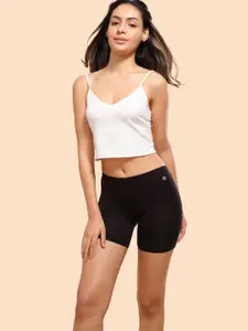 Enamor Women Hugged Fit Stretch Cotton Cycling Shorts with Soft Elastic Waistband E032